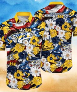 Floral Aloha NHL Nashville Predators Hawaiian Shirt Beach Gift For Friend