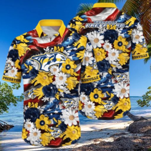 Floral Aloha NHL Nashville Predators Hawaiian Shirt Beach Gift For Friend