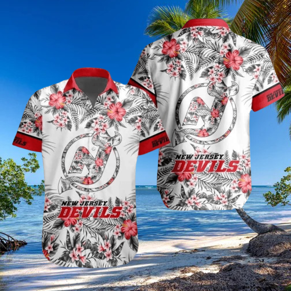 Floral Aloha New Jersey Devils Hawaiian Shirt Floral Aloha New Jersey Devils Hawaiian Shirt