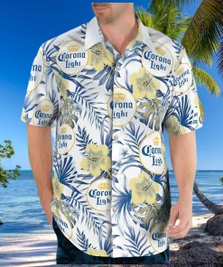 Floral Corona Light Beer Hawaiian Shirt And Beach Shorts