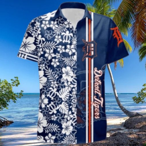 Floral Elegance Detroit Tigers Hawaiian Shirt