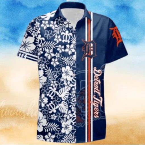 Floral Elegance Detroit Tigers Hawaiian Shirt