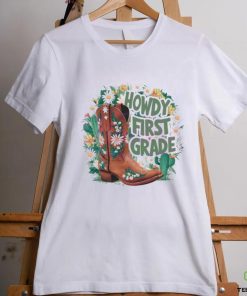 Floral Howdy First Grade Cowgirl Boots shirt