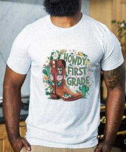 Floral Howdy First Grade Cowgirl Boots shirt