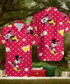 Floral Mickey Mouse Red Hawaiian Shirt Outfit