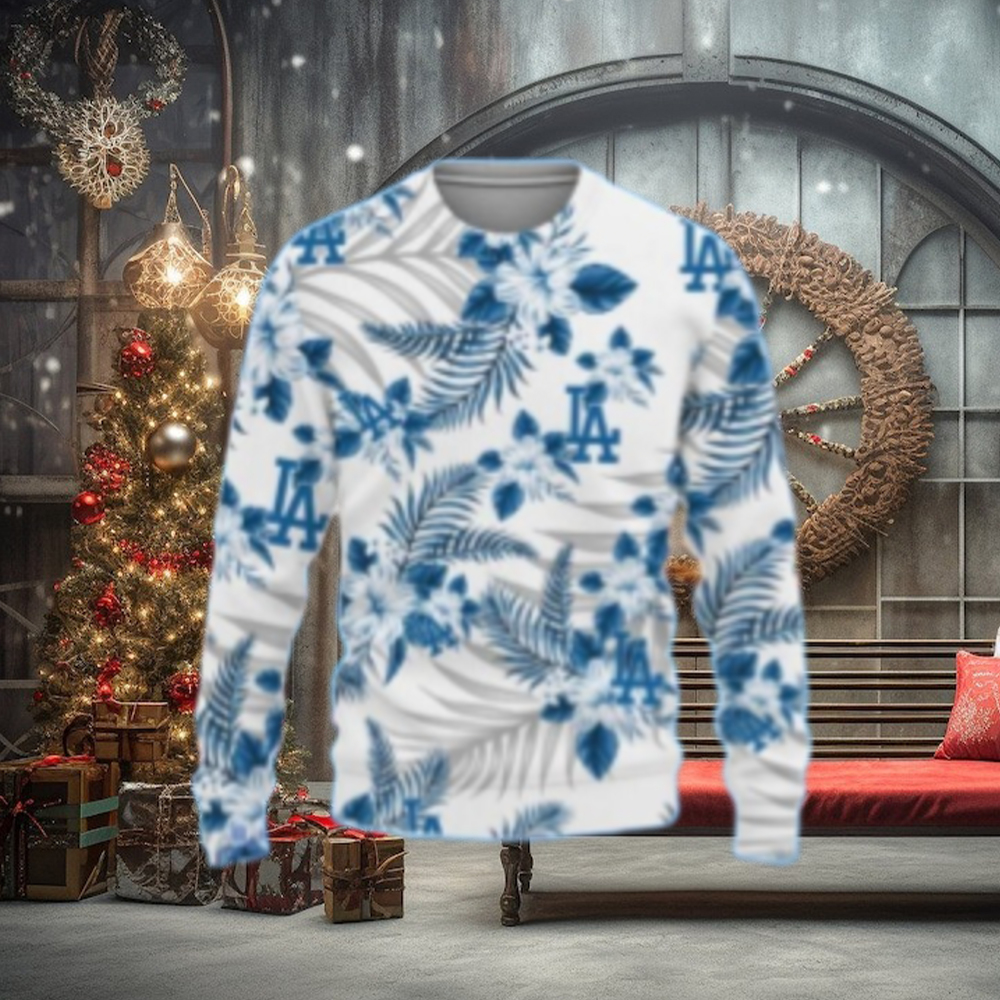 Floral Pattern Los Angeles Dodgers Ugly Christmas Sweater Floral Pattern Los Angeles Dodgers Ugly Christmas Sweater