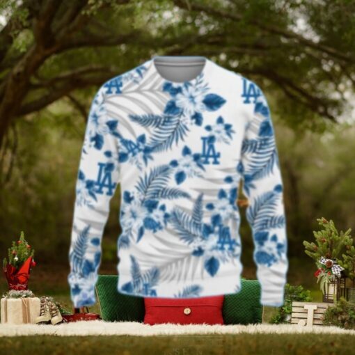 Floral Pattern Los Angeles Dodgers Ugly Christmas Sweater