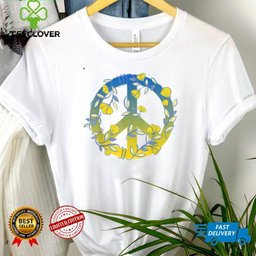 Floral Peace Sign Ukraine T Shirt Sweater Shirt