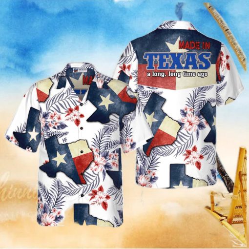 Floral Texas Hawaiian Shirt For Men  Made In A Long Time Ago Texas State Shirt