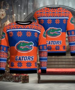 Florida Gators Logo Big Snowflake Pattern Ugly Christmas Sweater