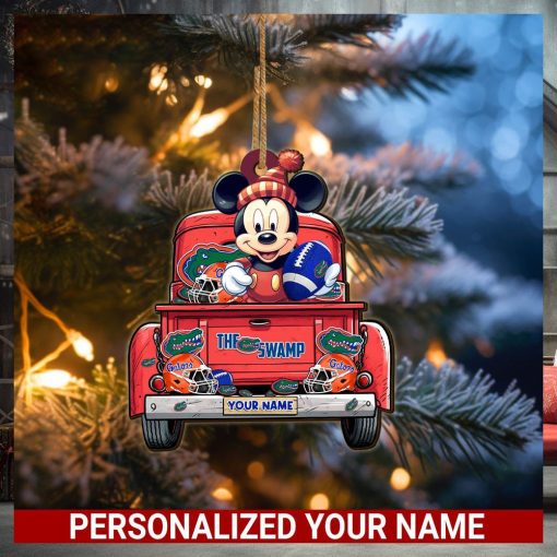 Florida Gators Mickey Mouse Ornament Personalized Your Name Sport Home Decor