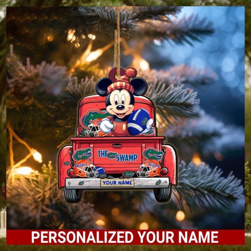 Florida Gators Mickey Mouse Ornament Personalized Your Name Sport Home Decor