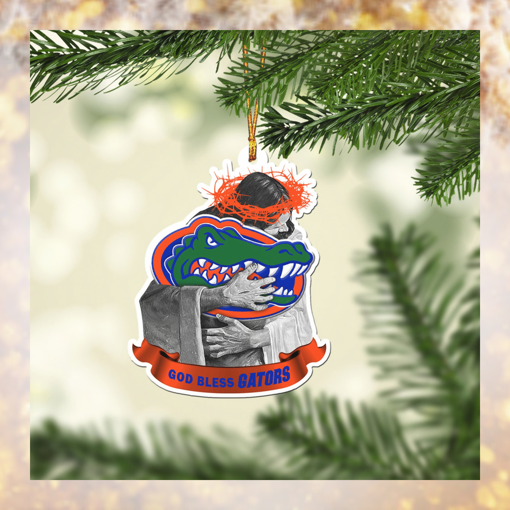 Florida Gators NCAA Jesus Christ Hug Christmas Ornaments