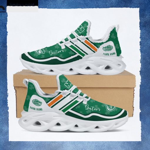 Florida Gators NCAA Logo St. Patrick's Day Shamrock Custom Name Clunky Max Soul Shoes Sneakers For Mens Womens