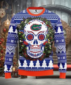 Florida Gators Skull Flower Ugly Christmas Ugly Sweater