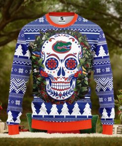 Florida Gators Skull Flower Ugly Christmas Ugly Sweater