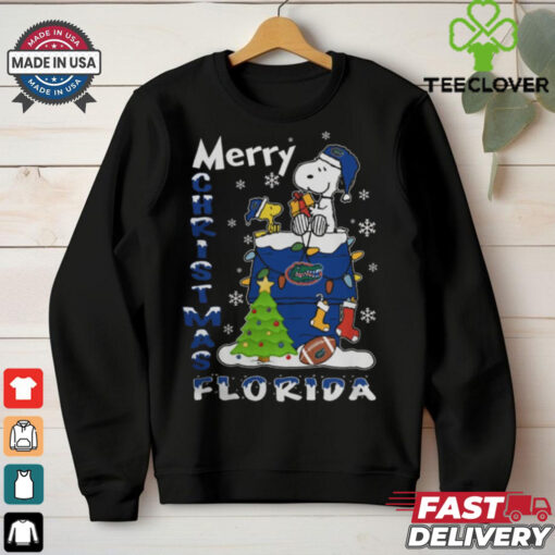 Florida Gators Snoopy And Woodstock Merry Christmas Shirt