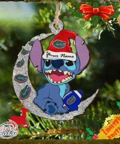 Florida Gators Stitch Christmas Ornament NCAA And Stitch With Moon Ornament