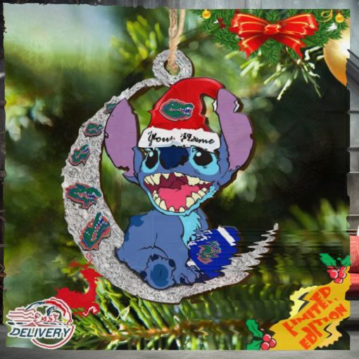 Florida Gators Stitch Christmas Ornament NCAA And Stitch With Moon Ornament