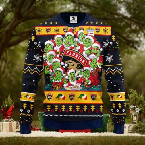Florida Panthers 12 Grinch Xmas Day Christmas Ugly Sweater