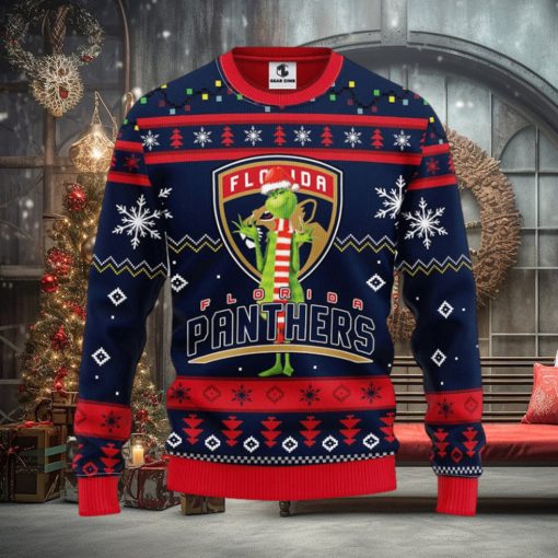 Florida Panthers Funny Grinch Christmas Ugly Sweater