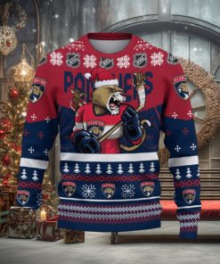 Florida Panthers Funny Ugly Christmas Sweater Angry For Men And Women Custom Name Gift Fans