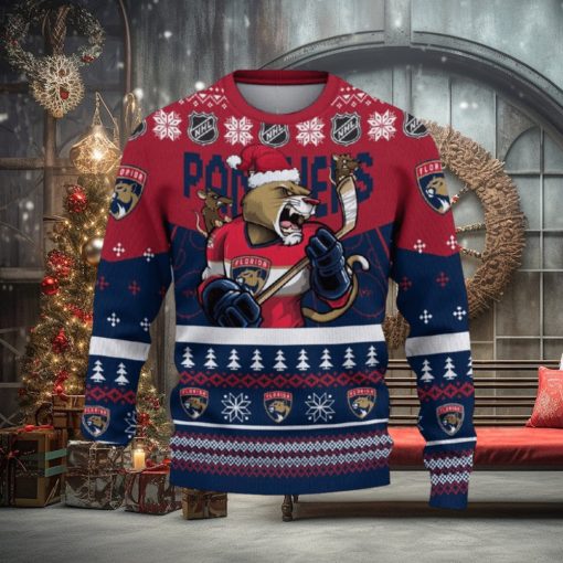 Florida Panthers Funny Ugly Christmas Sweater Angry For Men And Women Custom Name Gift Fans
