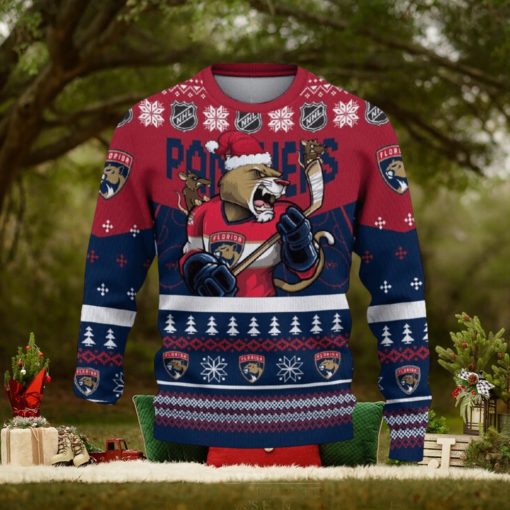 Florida Panthers Funny Ugly Christmas Sweater Angry For Men And Women Custom Name Gift Fans