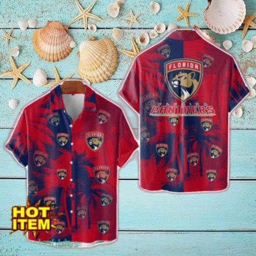 Florida Panthers Hawaiian Shirt 3D Vintage Coconut Pattern Beach Shirt