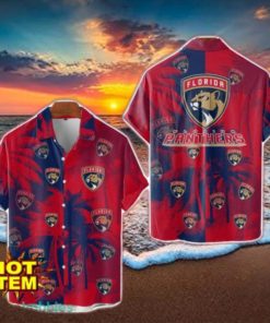 Florida Panthers Hawaiian Shirt 3D Vintage Coconut Pattern Beach Shirt