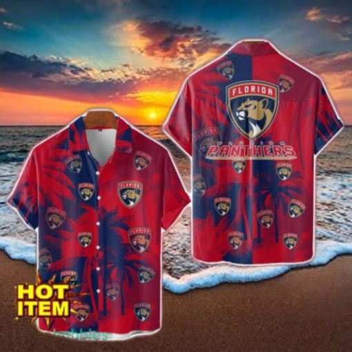 Florida Panthers Hawaiian Shirt 3D Vintage Coconut Pattern Beach Shirt