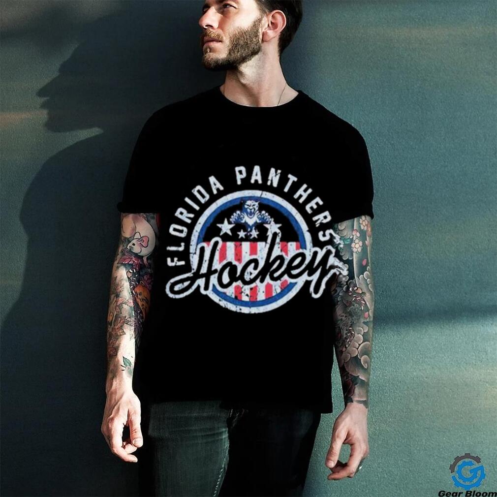 Florida Panthers Leaping Cat Stars And Stripes T shirt Florida Panthers Leaping Cat Stars And Stripes T shirt