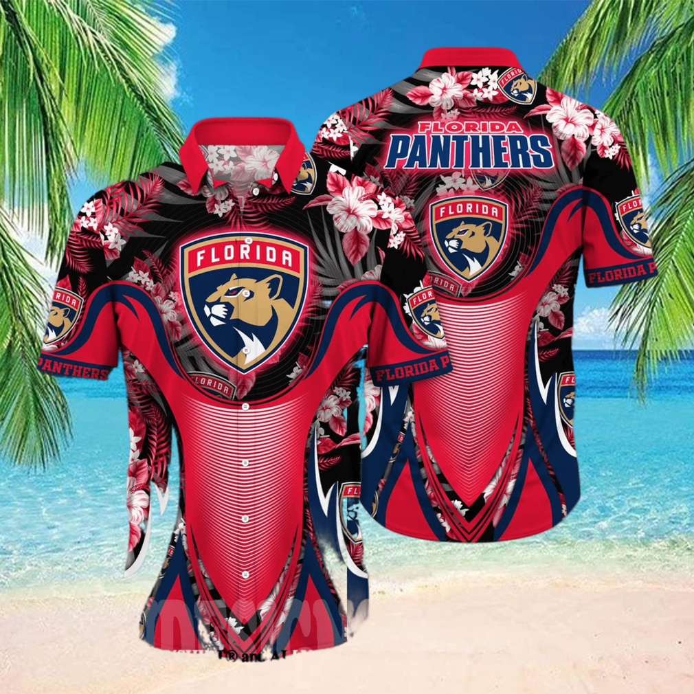 Florida Panthers NHL Floral Unisex Full Print Hawaiian Shirt Florida Panthers NHL Floral Unisex Full Print Hawaiian Shirt