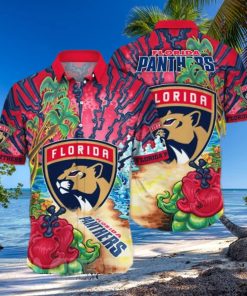 Florida Panthers NHL Flower All Over Printed Hawaiian Shirt