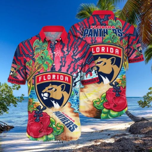 Florida Panthers NHL Flower All Over Printed Hawaiian Shirt