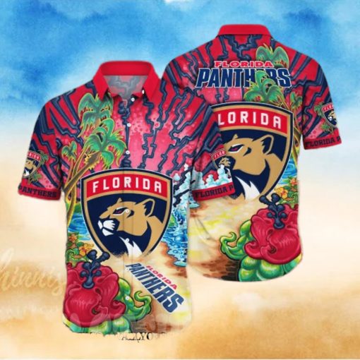 Florida Panthers NHL Flower All Over Printed Hawaiian Shirt