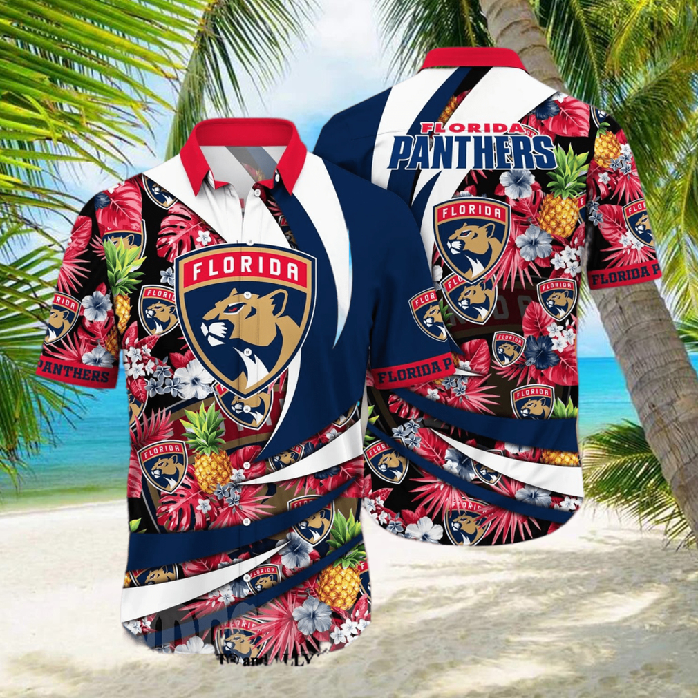 Florida Panthers NHL Flower All Over Printed Unisex Hawaiian Shirt Florida Panthers NHL Flower All Over Printed Unisex Hawaiian Shirt