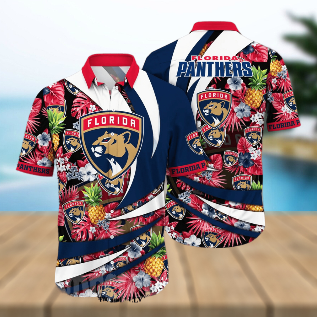 Florida Panthers NHL Flower All Over Printed Unisex Hawaiian Shirt Florida Panthers NHL Flower All Over Printed Unisex Hawaiian Shirt