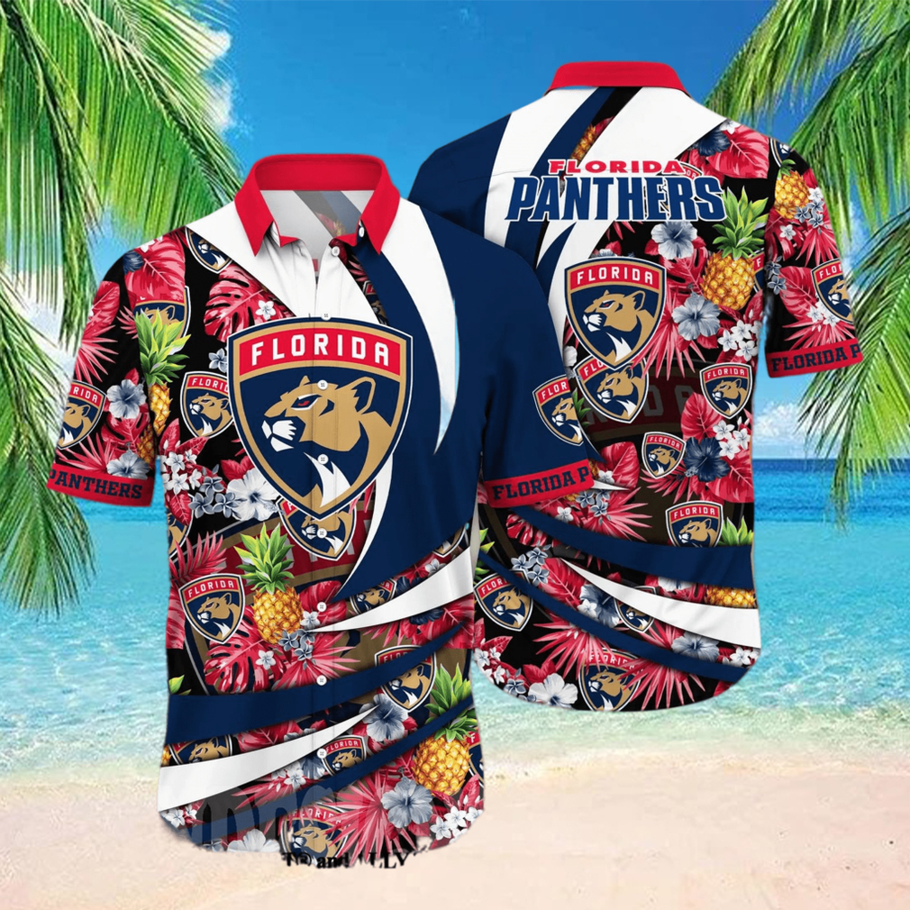 Florida Panthers NHL Flower All Over Printed Unisex Hawaiian Shirt Florida Panthers NHL Flower All Over Printed Unisex Hawaiian Shirt