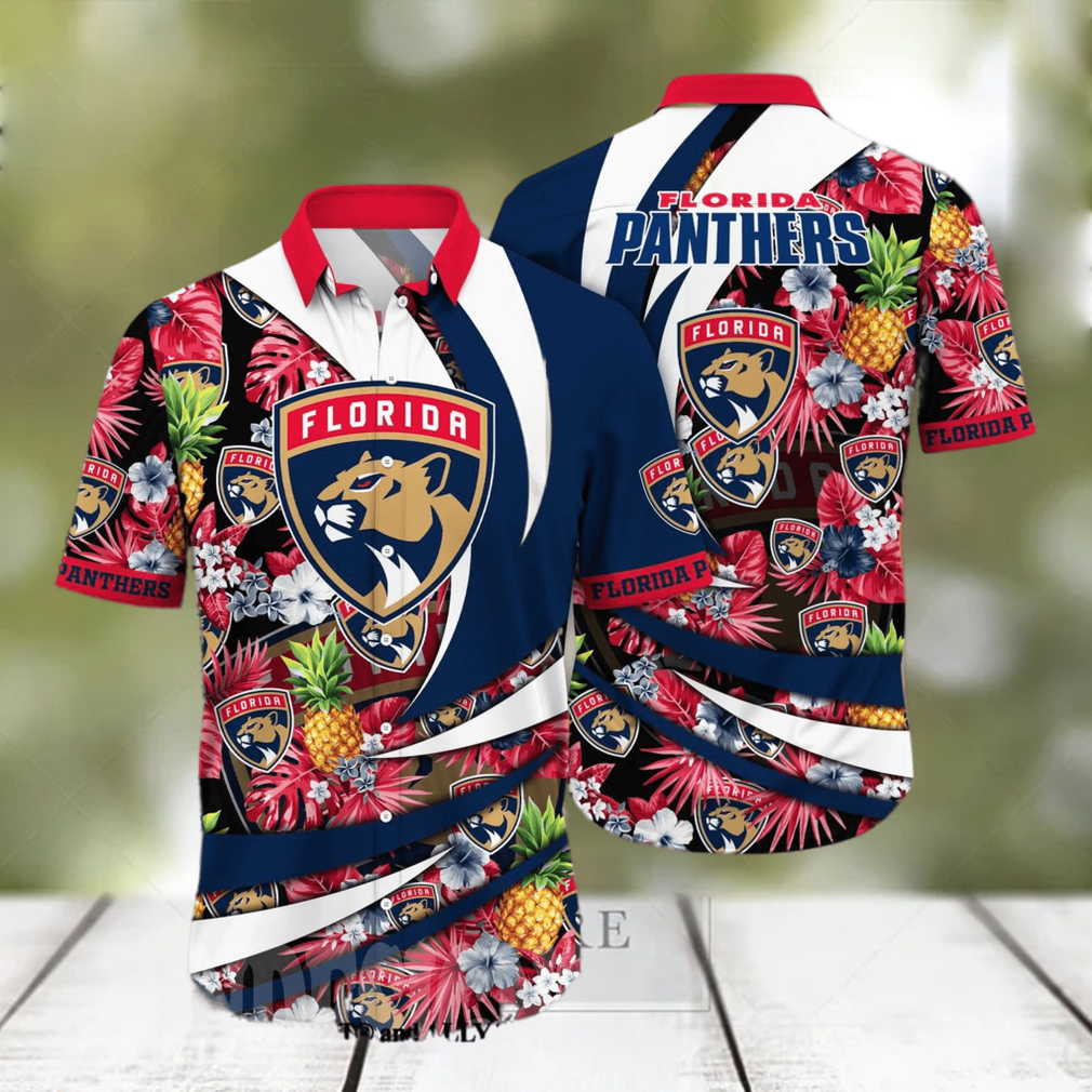 Florida Panthers NHL Flower All Over Printed Unisex Hawaiian Shirt Florida Panthers NHL Flower All Over Printed Unisex Hawaiian Shirt