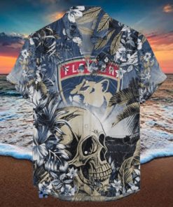 Florida Panthers NHL Hawaiian Shirt Tropical Skull Design For Men Women