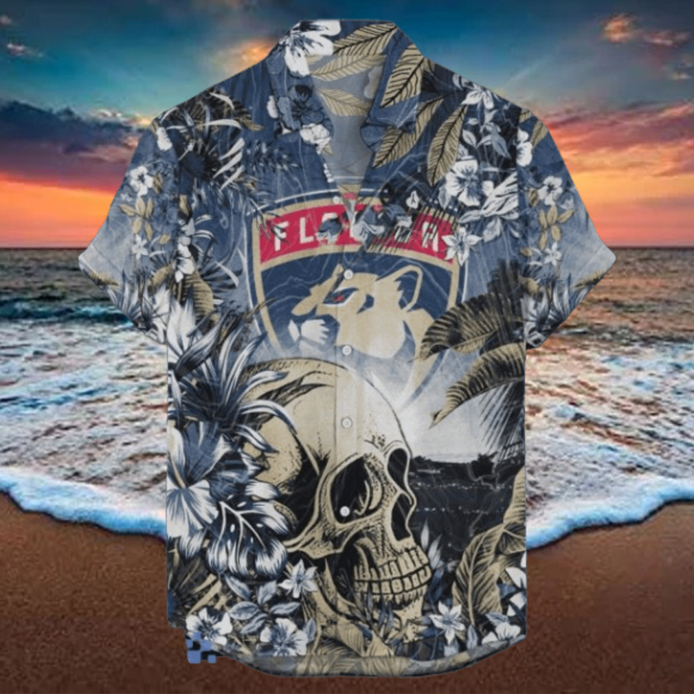 Florida Panthers NHL Hawaiian Shirt Tropical Skull Design For Men Women Florida Panthers NHL Hawaiian Shirt Tropical Skull Design For Men Women