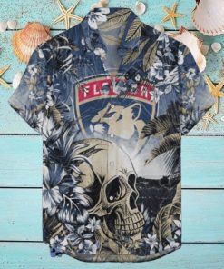 Florida Panthers NHL Hawaiian Shirt Tropical Skull Design For Men Women