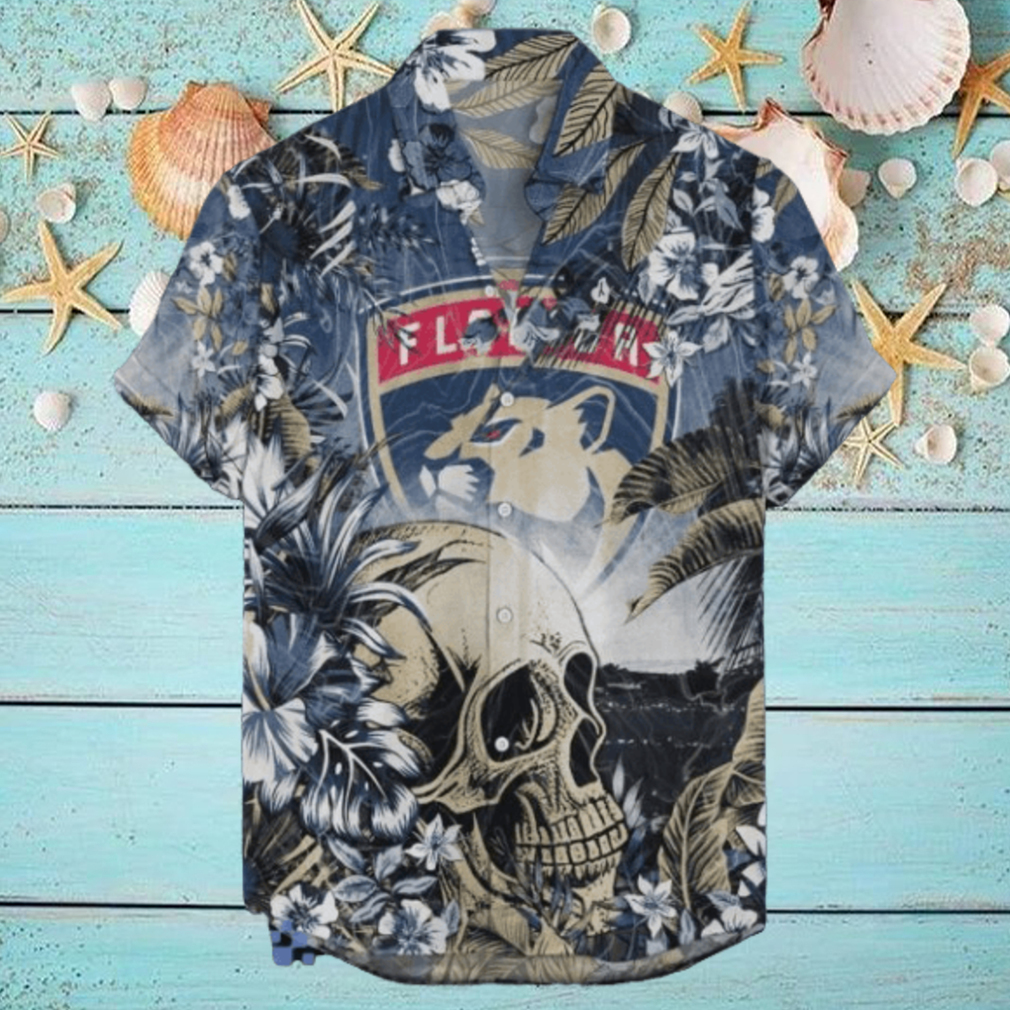 Florida Panthers NHL Hawaiian Shirt Tropical Skull Design For Men Women Florida Panthers NHL Hawaiian Shirt Tropical Skull Design For Men Women
