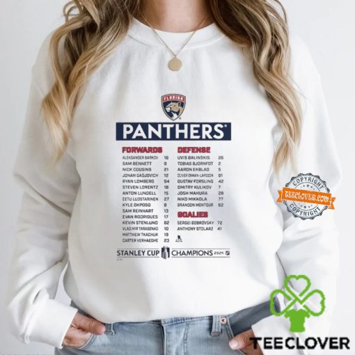 Florida Panthers Name team player 2024 Stanley Cup Champions Roster T Shirt