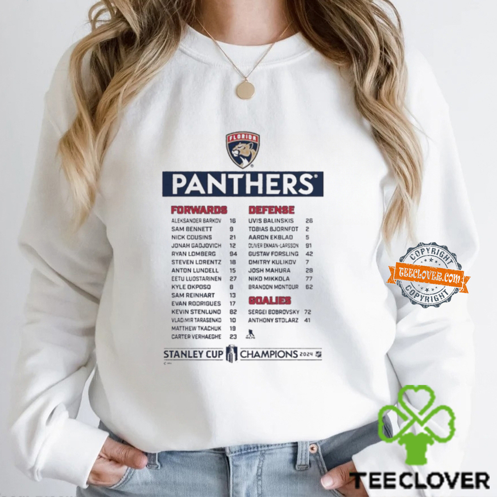 Florida Panthers Name team player 2024 Stanley Cup Champions Roster T Shirt Florida Panthers Name team player 2024 Stanley Cup Champions Roster T Shirt