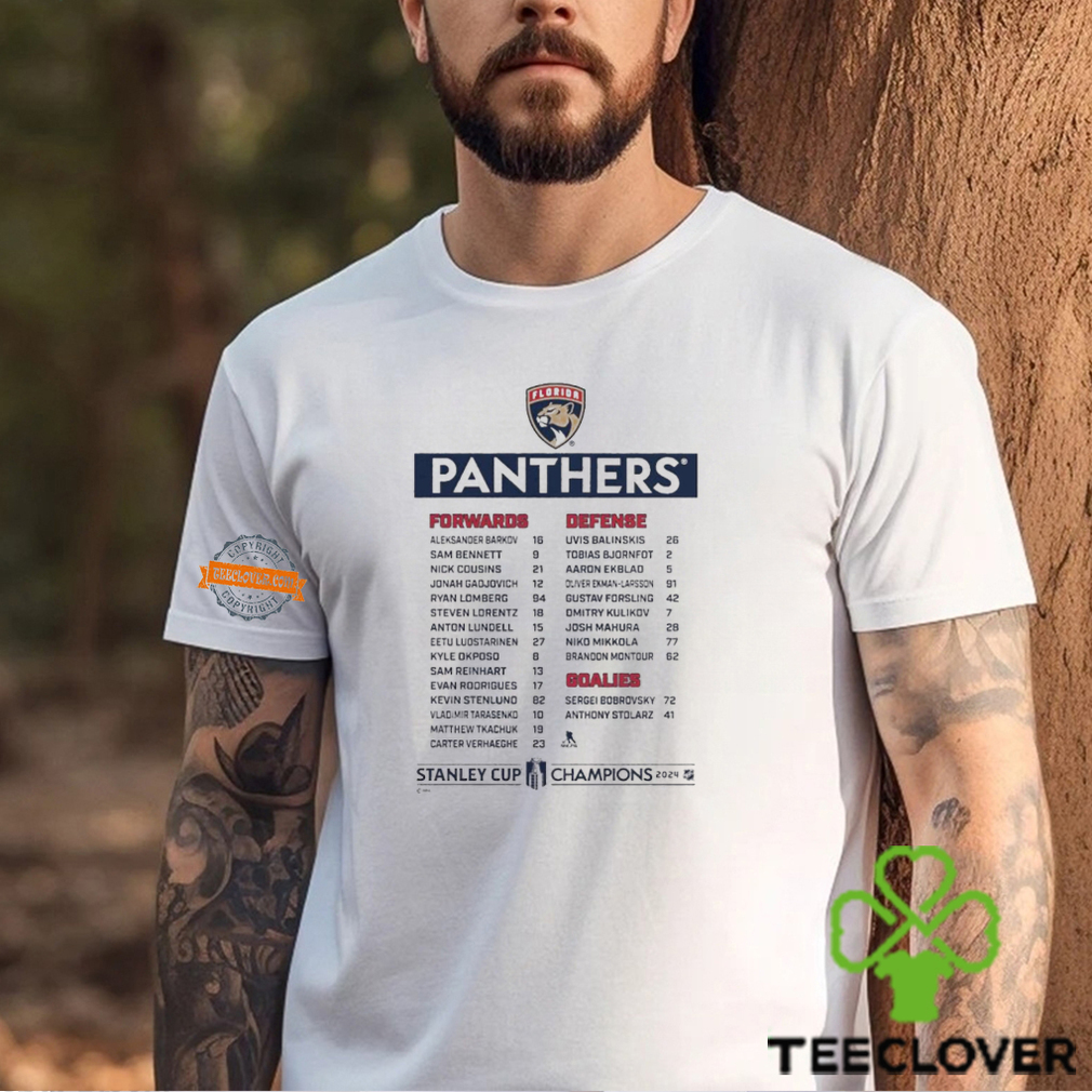 Florida Panthers Name team player 2024 Stanley Cup Champions Roster T Shirt Florida Panthers Name team player 2024 Stanley Cup Champions Roster T Shirt