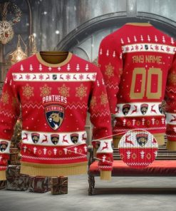 Florida Panthers Personalized Red Ugly Christmas Sweater