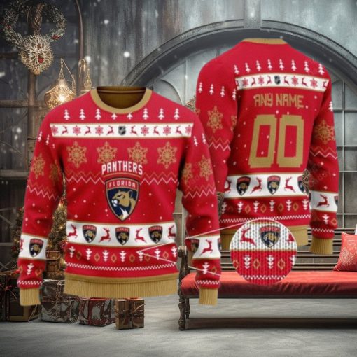 Florida Panthers Personalized Red Ugly Christmas Sweater