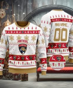 Florida Panthers Personalized White Ugly Christmas Sweater
